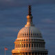 The Capitol building as the sun sets.