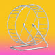 Photo illustration of three hamster wheels