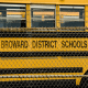 Broward County School busses on Aug. 13, 2021 in Pompano Beach, Fla.