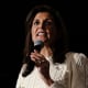 Nikki Haley during a town hall event in Kingston, N.H.,