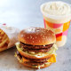 McDonald's Double Big Mac with fries and a milkshake.