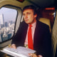Donald Trump flying on his helicopter above New York City in 1987.