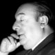 Close-up profile of Pablo Neruda