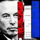 Photo Illustration: Elon Musk with election paraphernalia and legal documents
