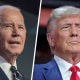 Split image of Joe Biden and Donald Trump