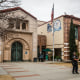 Security guards stand outside at Beverly Vista Middle School on Feb. 26, 2024 in Beverly Hills, Calif.