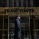 A security guard stands in front of Trump Tower on March 21, 2024 in New York City. 