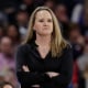 Utah head coach Lynne Roberts in the second-round of the NCAA Women's Basketball Tournament in Spokane, Wash.