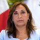 Dina Boluarte gives a press conference in Lima in 2023.