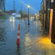 Heavy rain causes flooding near the area of North High St. in Columbus, Ohio, on April 2, 2024.