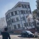 A damaged building in Hualien City, Taiwan, after an earthquake