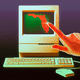 Animation of vintage computer screen featuring a rotation of "Red" states