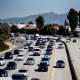 Traffic on the 405 freeway in Los Angeles on April 2, 2024.