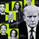 Photo Illustration: Trump and key players in his upcoming trial