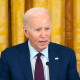President Joe Biden speaks during a meeting at the White House