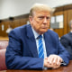 Donald Trump during the second day of his criminal trial at Manhattan Criminal Court, in New York City