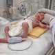 A Palestinian baby girl, Sabreen Jouda, who was delivered prematurely after her mother was killed in an Israeli strike along with her husband and daughter, lies in an incubator in the Emirati hospital in Rafah, southern Gaza , on April 21, 2024.