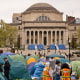 An encampment in support of Gaza at Columbia University on April 27, 2024, in New York.