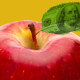 Ilustración de una manzana en la que la hoja que prende del tallo está en forma de billete de dólar, en representación de educación sobre finanzas