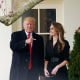 Donald Trump points to Hope Hicks at the White House 