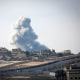 israel hamas conflict smoke destruction explosion