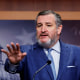 Ted Cruz gestures while speaking during a news conference