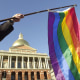 Gay Marriage Debate Continues In Boston rainbow flag