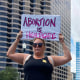 Protesters in support of abortion access in front of a New Orleans courthouse on July 8, 2022. 