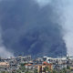 Smoke rises from an Israeli air strike in Rafah on May 24, 2024. 