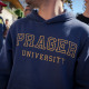 Media personality Will Witt wears a PragerU sweatshirt at the University of California, Berkeley, in 2019. 