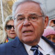 Senator Bob Menendez and his wife Nadine Menendez depart a Manhattan court on March 11, 2024 in New York City. 