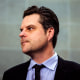 Matt Gaetz speaks to reporters during a break in the closed-door deposition of Hunter Biden in the O'Neill House Office Building