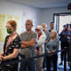 Voters wait in line                     