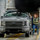 A Ford F-150 Lightning pickup truck on the assembly line in Dearborn, Mich., in 2023. 