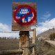 A Bud Light sign along a country road on April 21, 2023 in Arco, Idaho. 