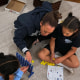 Kamala Harris plays Connect 4 with her family