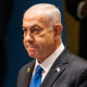 Prime Minister of Israel Benjamin Netanyahu addresses at the