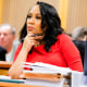 Fulton County District Attorney Fani Willis looks on during a hearing in the case of the State of Georgia v. Donald John Trump at the Fulton County Courthouse in Atlanta, Ga. on March 1, 2024. 