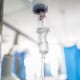 Intravenous infusion of normal saline in the hospital ward