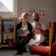 Andrew Sheffield and Rachel Kaplan with their son, Lucas, in their home in Arden, N.C., 