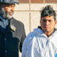 Sebastian Zapeta-Calil is escorted outside the NYPD  60th Precinct in Brooklyn 