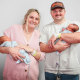 Morgan Hughes with her husband, Sam, and their twins.