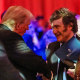 President-elect Donald Trump shakes hands with Argentine President Javier Milei at the America First Policy Institute gala at Mar-A-Lago in Palm Beach, Fla., on Nov. 14, 2024. 