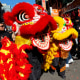 Lion Dragons performing at Lunar New Year Parade in Chinatown