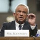 Robert F. Kennedy Jr. appears before the Senate Finance Committee for his confirmation hearing, at the Capitol on Jan. 29, 2025. 