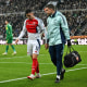 Arsenal's Brazilian midfielder Gabriel Martinelli leaves the pitch following an injury during a match against Newcastle United on Feb. 5, 2025. 