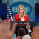 White House press secretary Karoline Leavitt speaks in the briefing Room at the White House on Feb. 25, 2025.