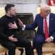 President Donald Trump and Ukrainian President Volodymyr Zelenskyy meet in the Oval Office 