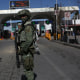 Mexican National Guard checks vehicles at Ciudad Juarez border crossing