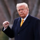 President Donald Trump walks across the South Lawn to board Marine One at the White House on March 7, 2025.